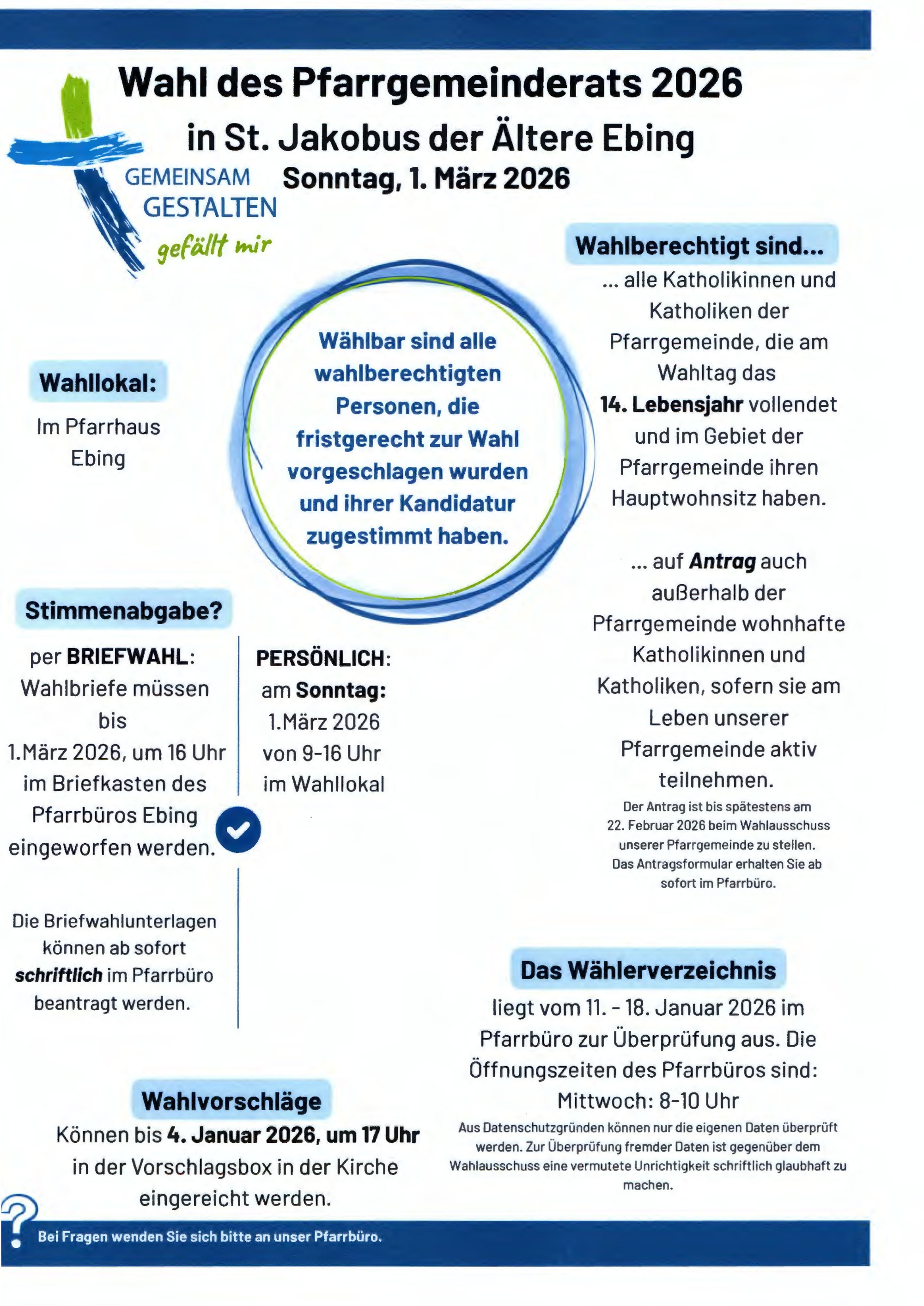 Aufruf Pfarrgemeinderatswahl 2026
