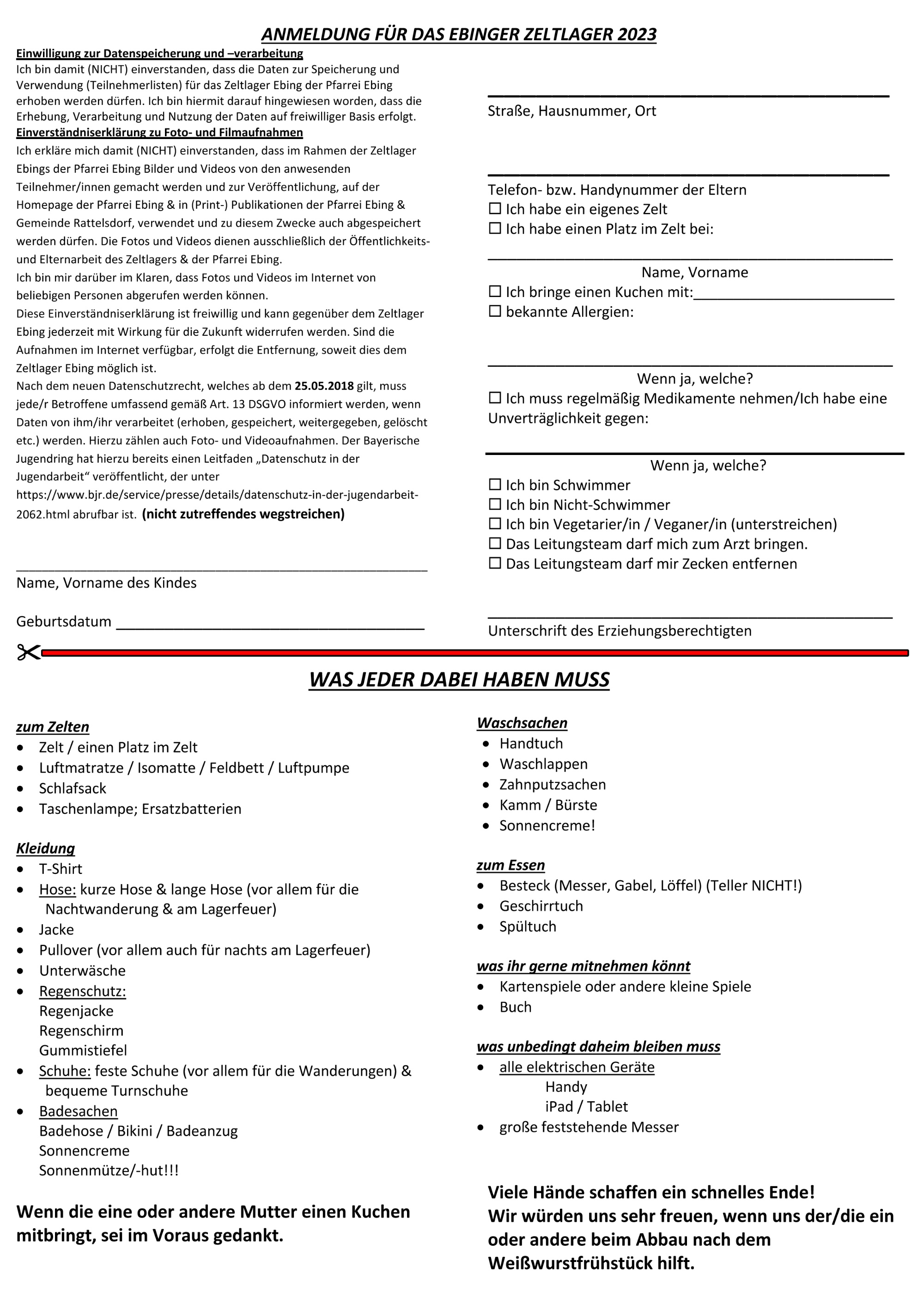 Zeltlager 2023 Ebing