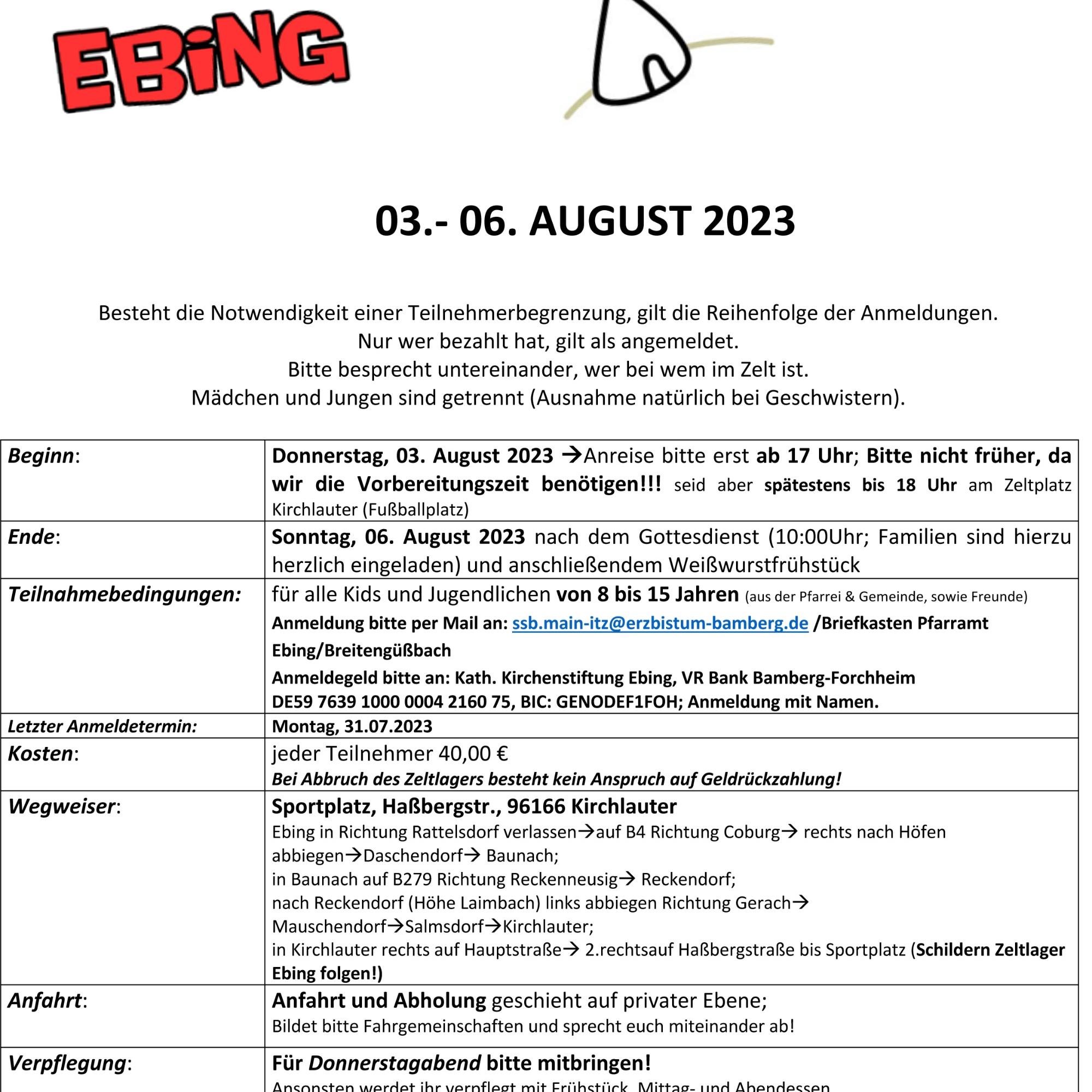 Zeltlager 2023 Ebing